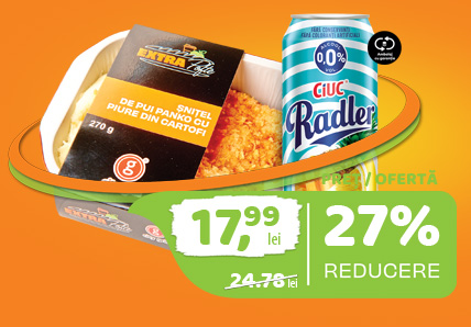 City Grill Snițel de pui cu piure + Ciuc Radler