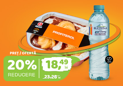 Profiterol + Apă plată